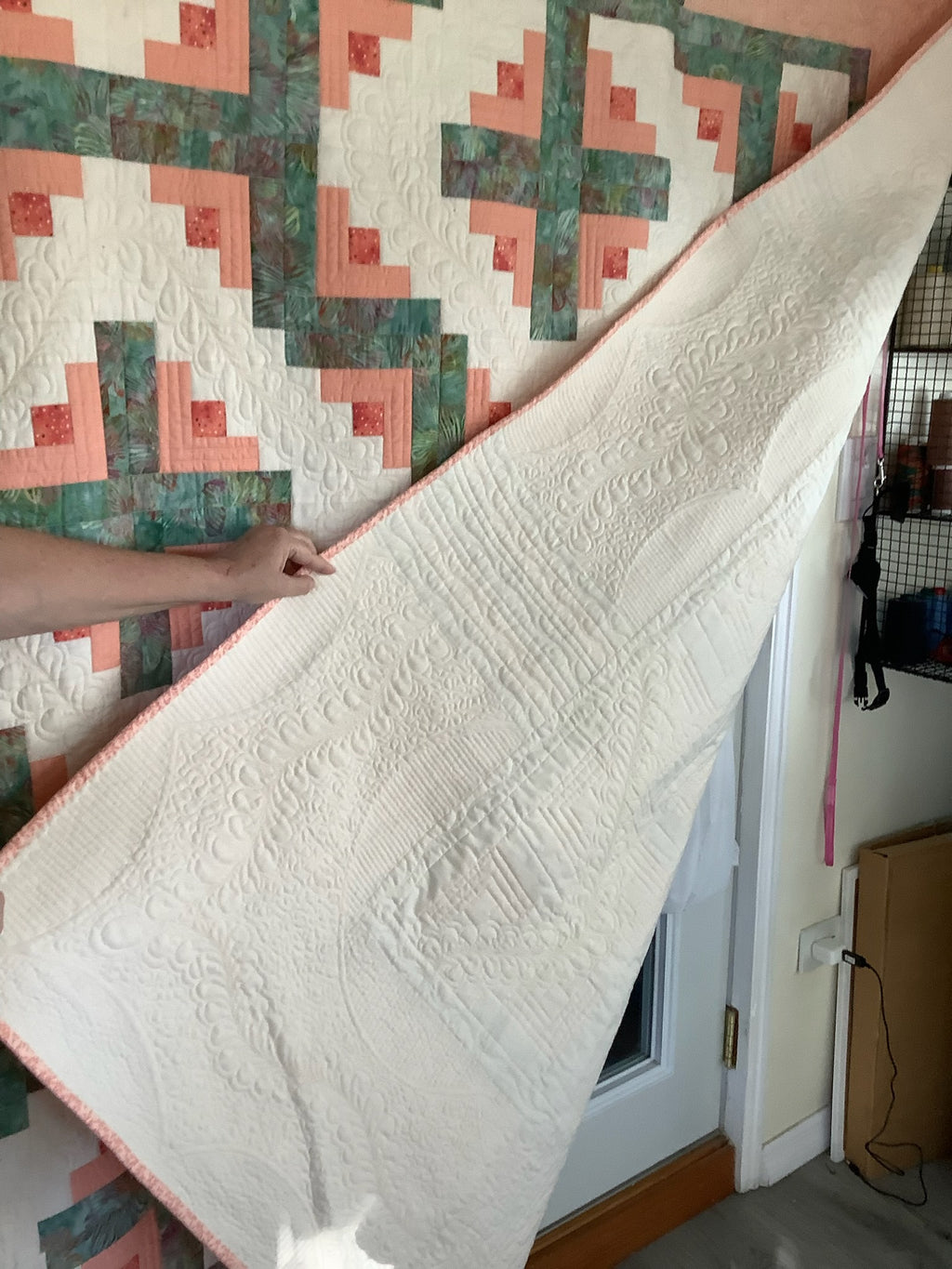 Southwest Coral Log Cabin Quilt