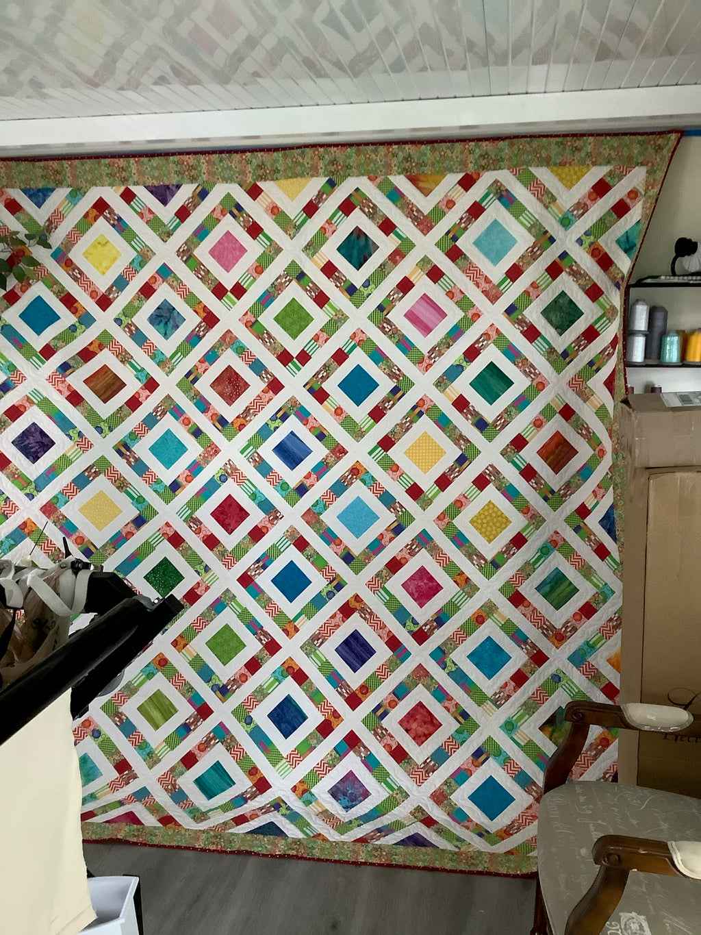 Happy Square On Point Quilt