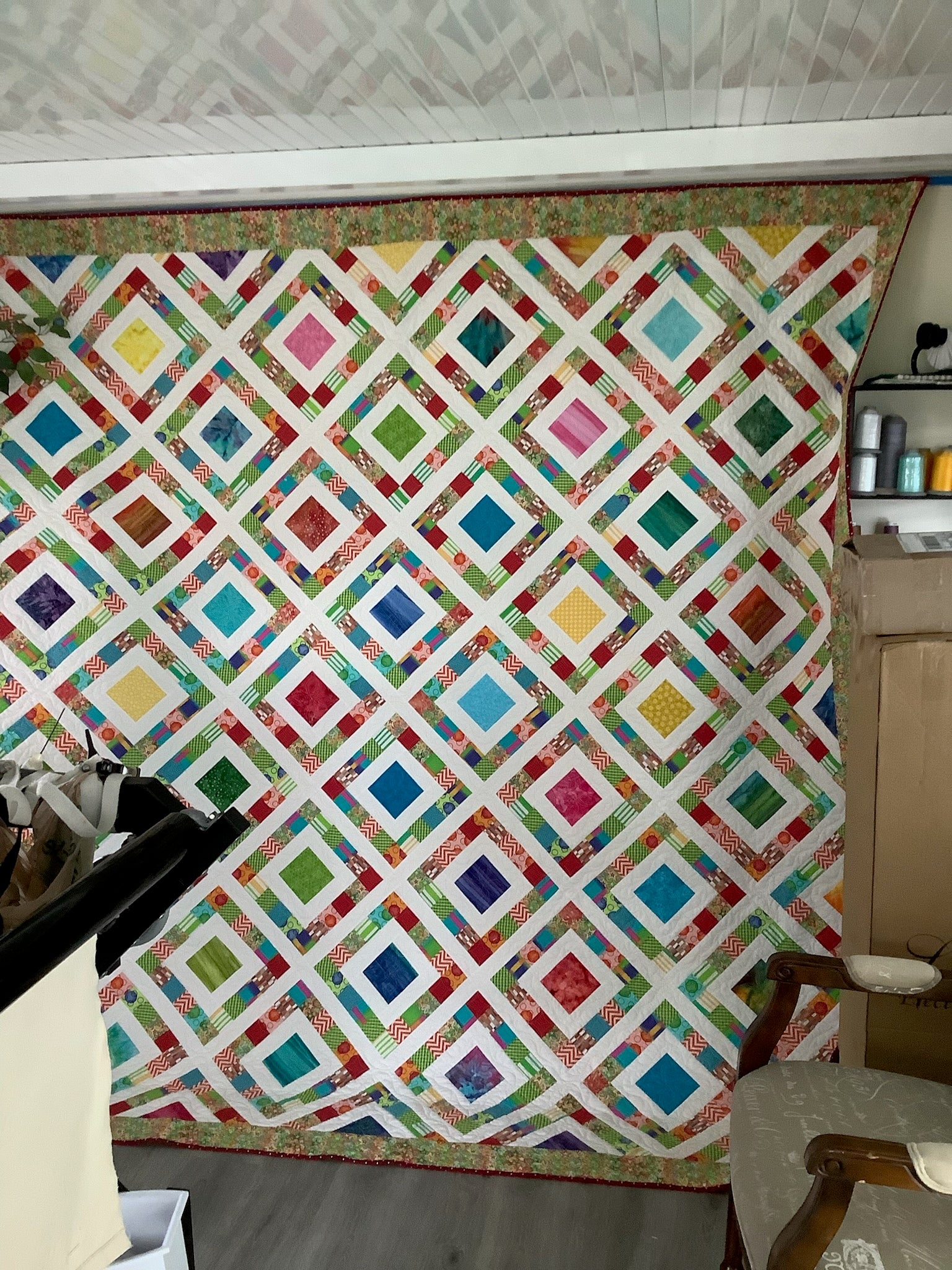 Happy Square On Point Quilt