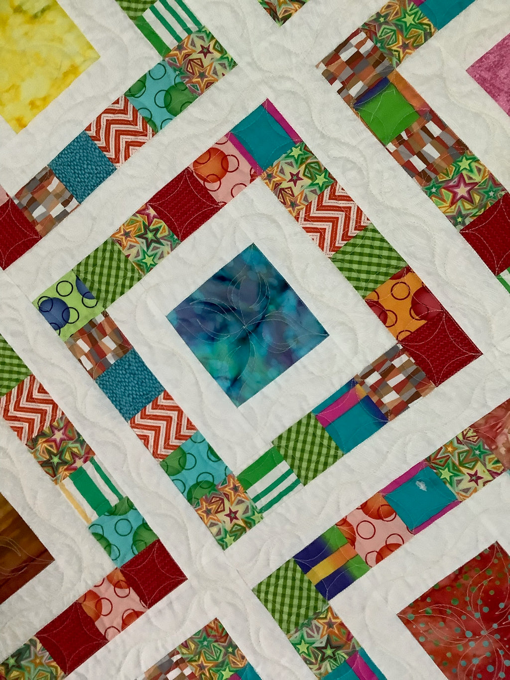 Happy Square On Point Quilt