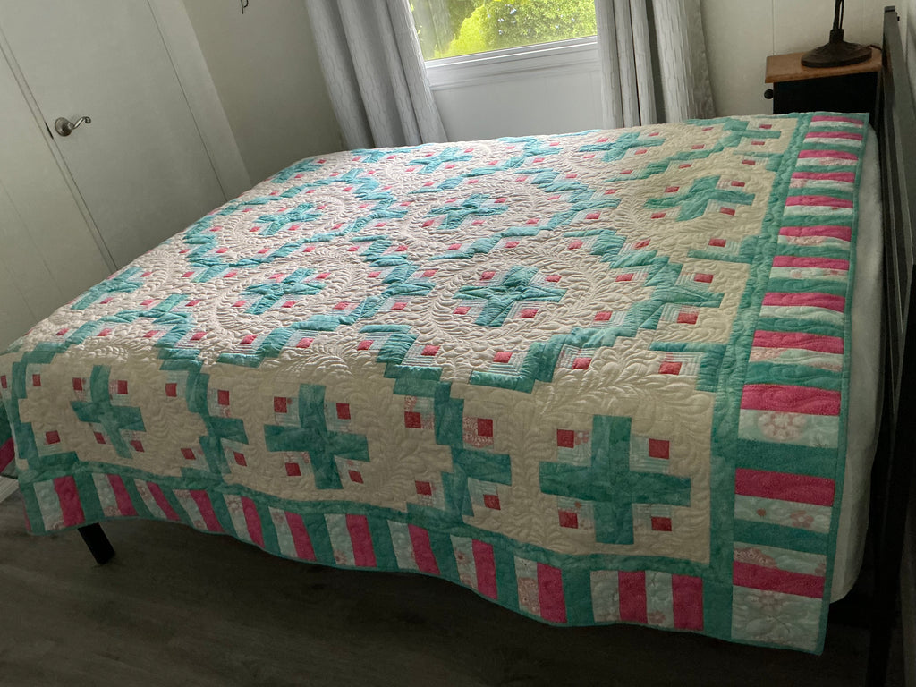 Teal Log Cabin