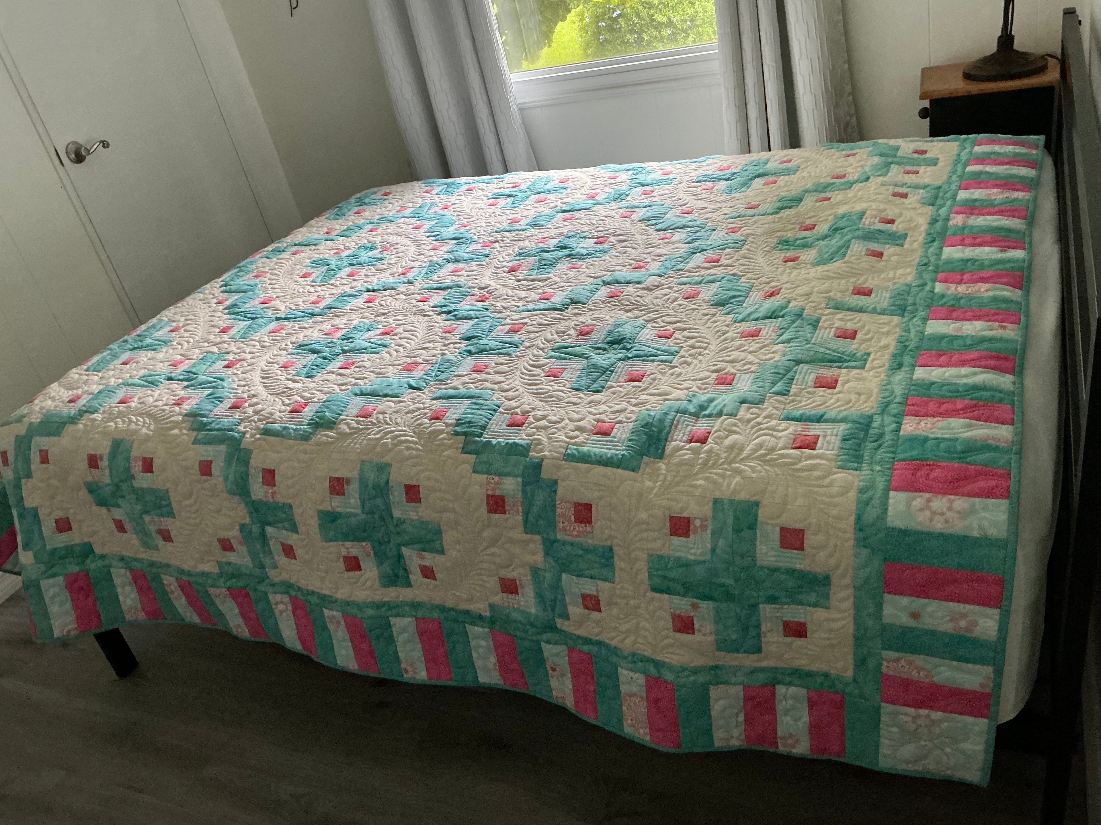 Teal Log Cabin
