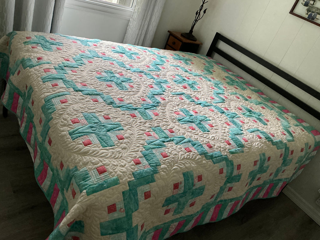Teal Log Cabin