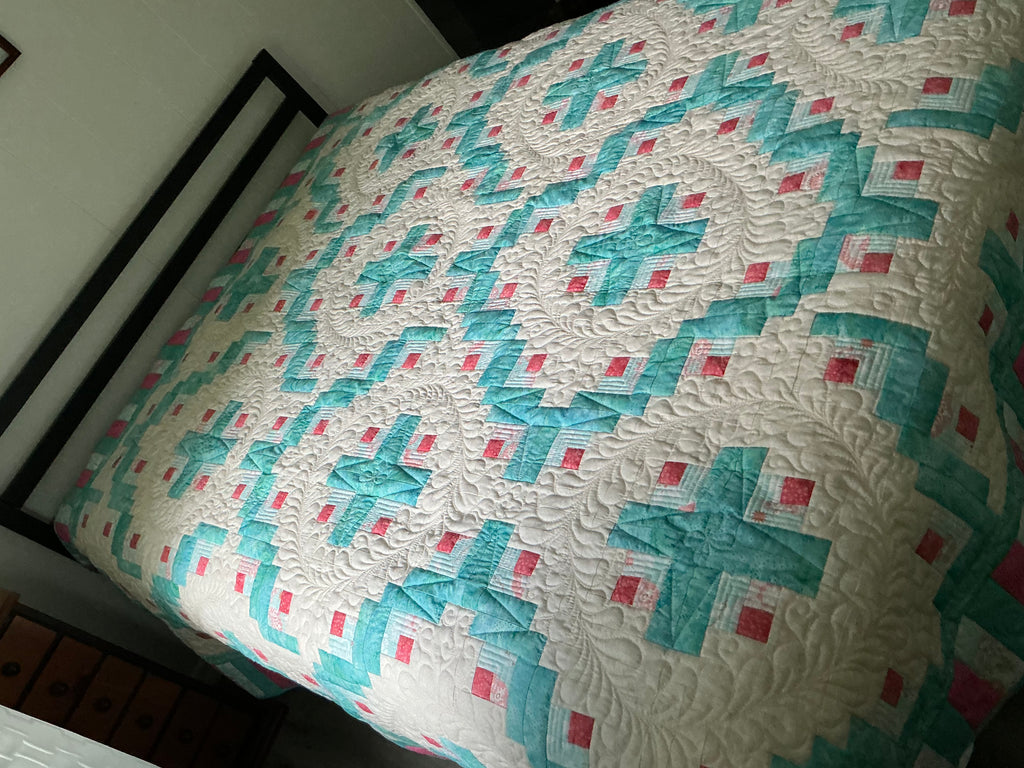 Teal Log Cabin