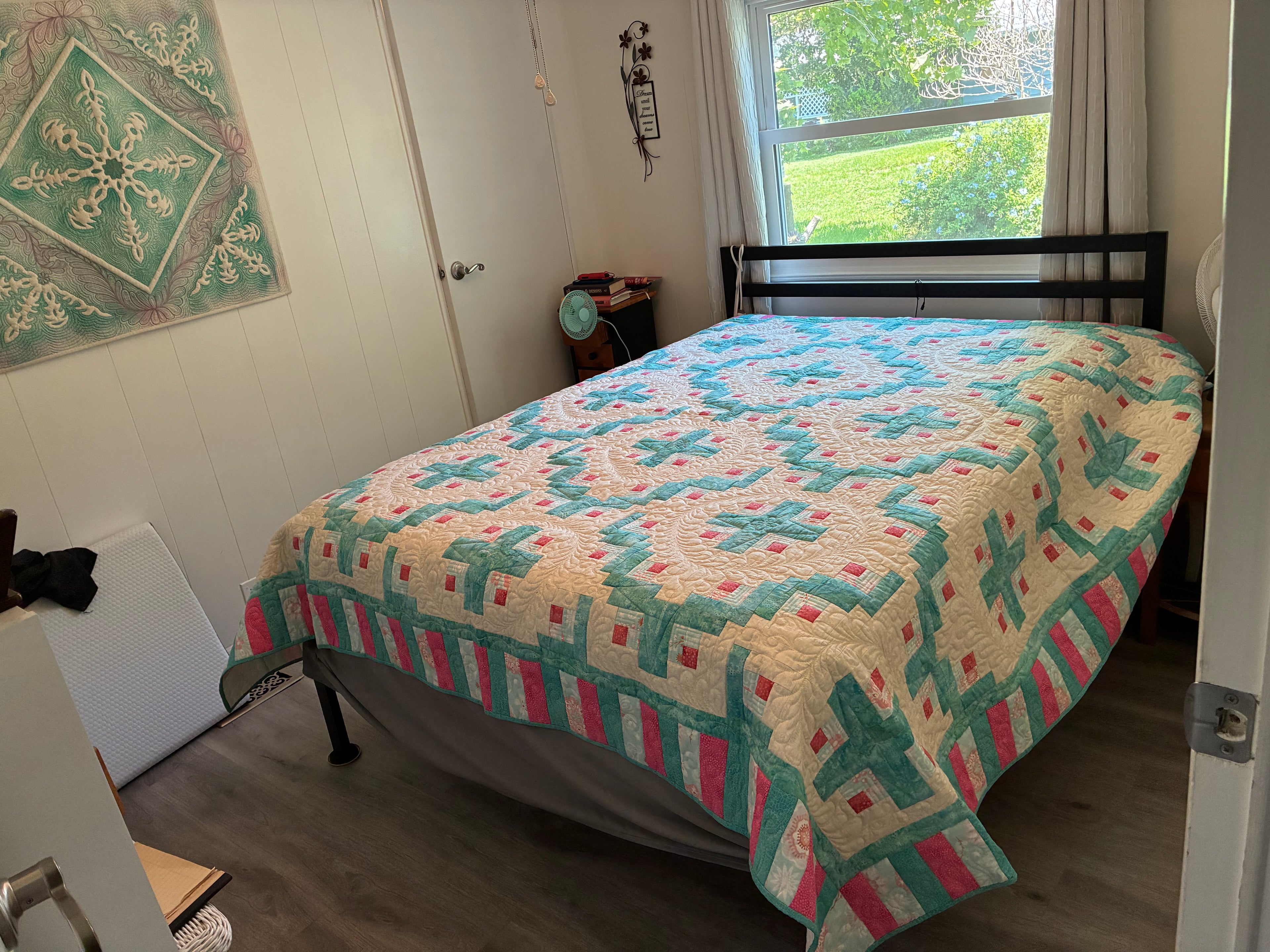 Teal Log Cabin