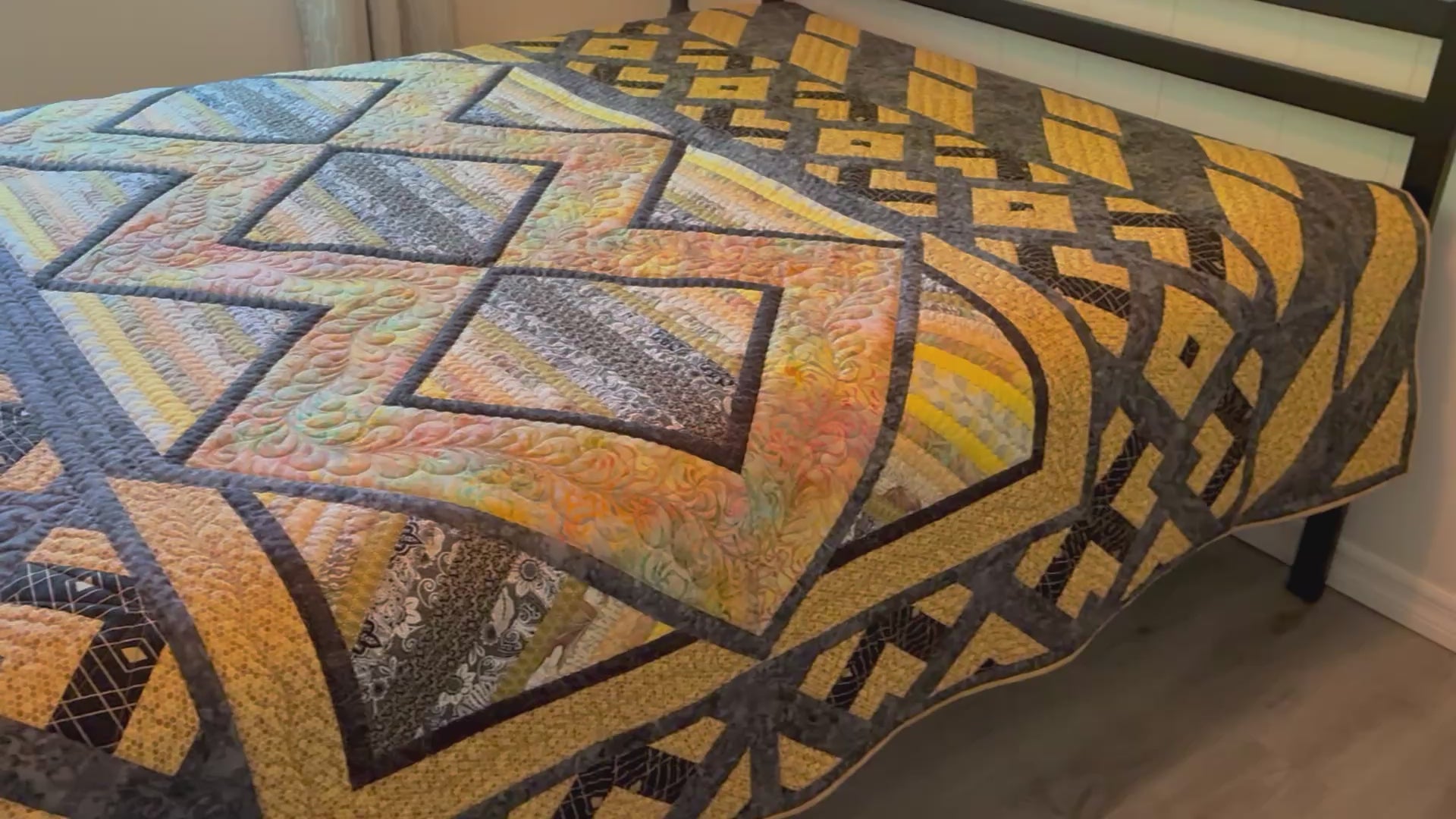 Black & Gold Honeycomb Quilt